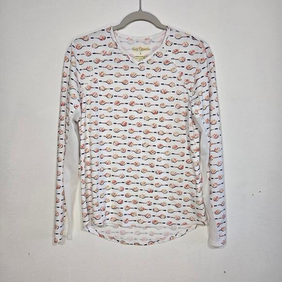 San Soleil Women's Stretch V Neck Top. Size Large - Picture 1 of 10